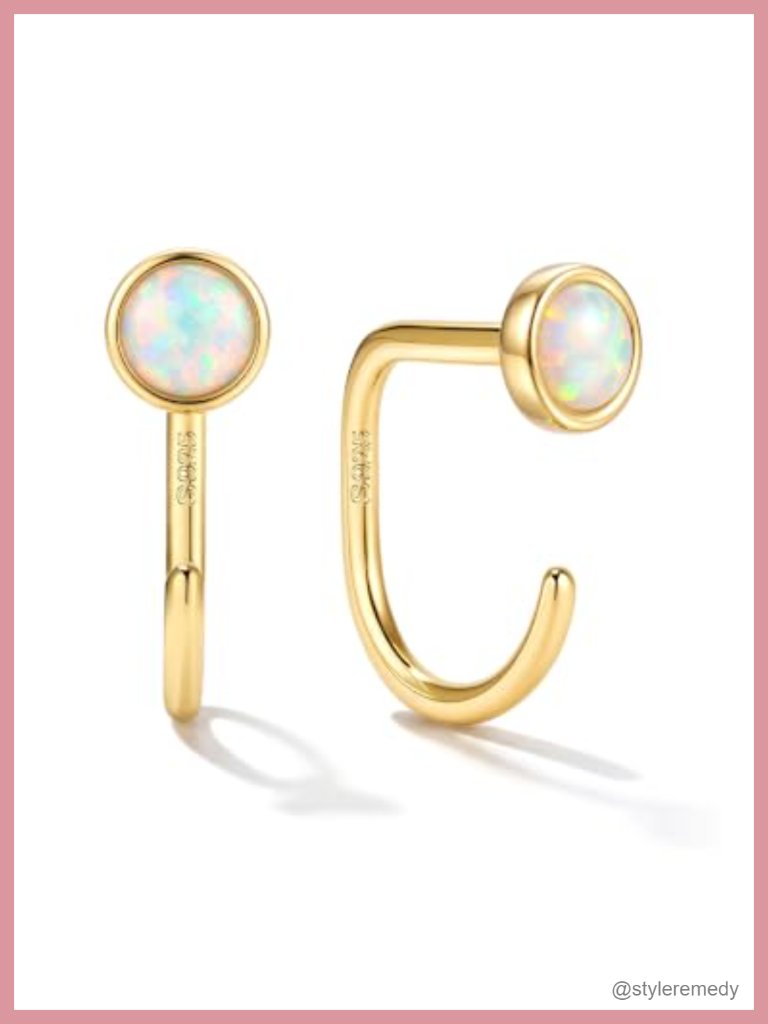 925 Sterling Silver Backless Half Hoop Earrings Set - Open Huggie Earrings